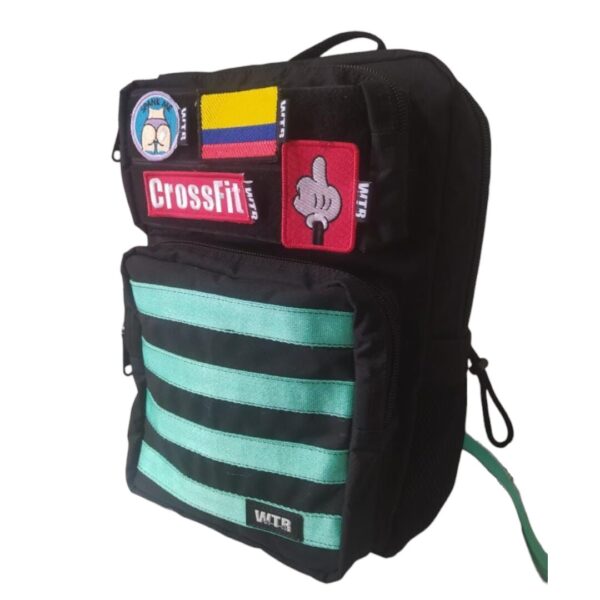 Morral Táctico WTR 3.0 - NEGRO/VERDE AQUA - Imagen 2